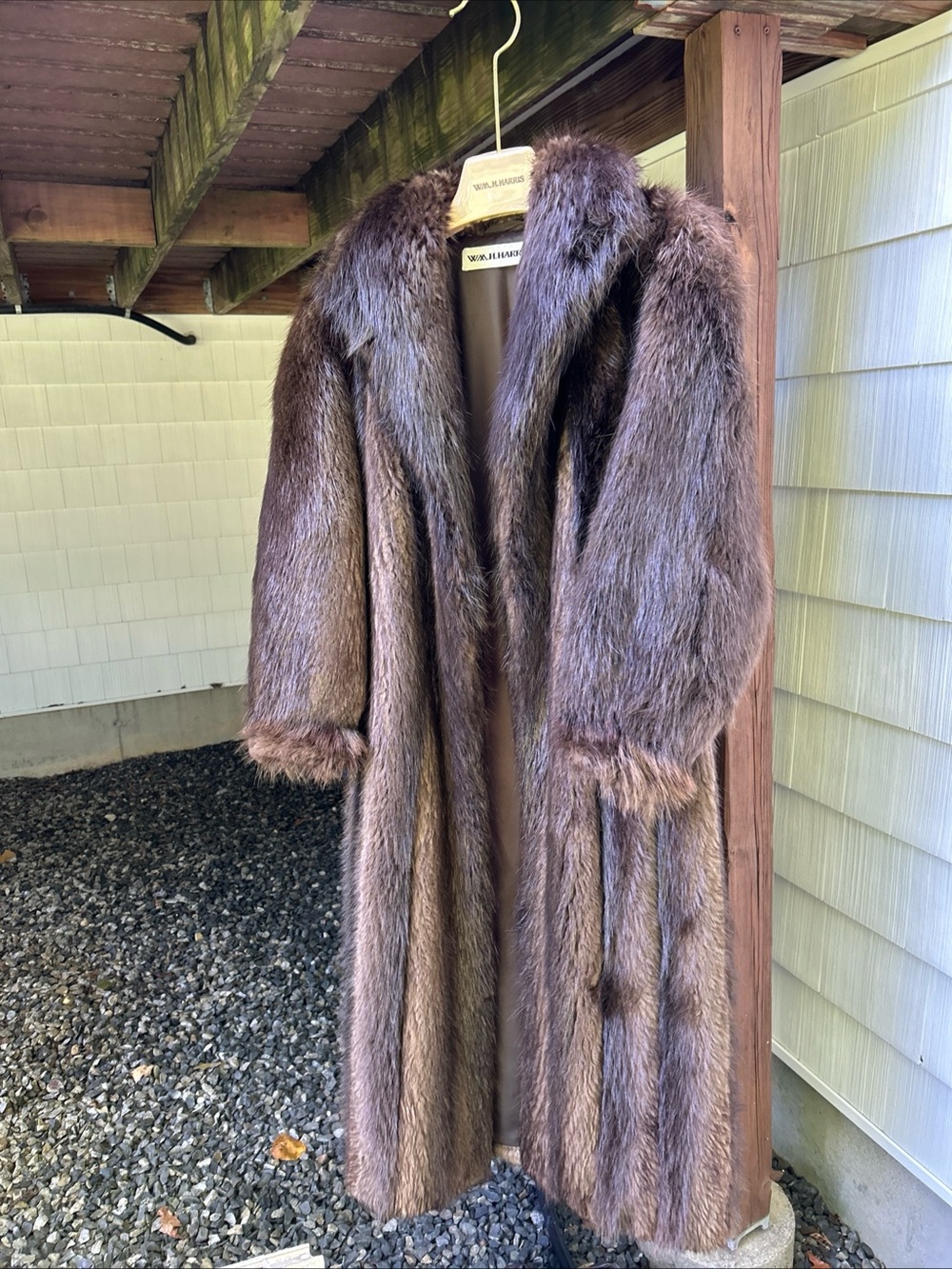 Vintage Full Length Beaver Fur Coat. EC Women’s Small Harris Furs